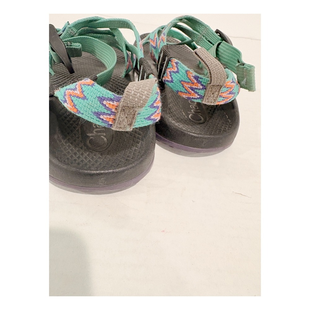 Chaco Z Cloud 2 Womens Size 5 Teal Geometric Double Strap Toe Loop Sandals - Picture 2 of 6